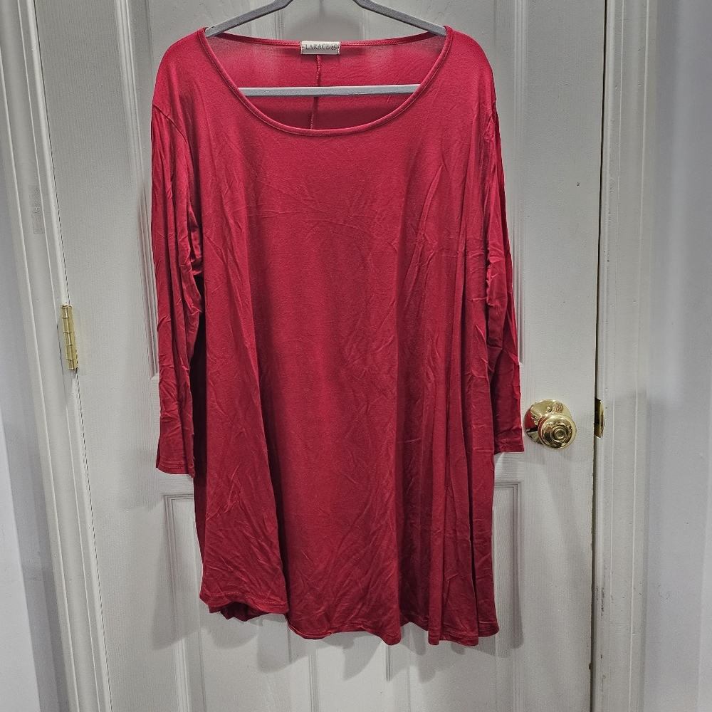 Women's Larace Red Tunic Top Size 4X